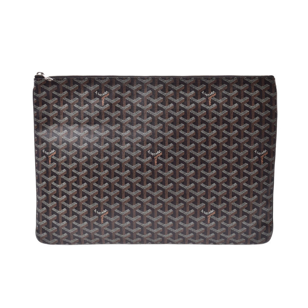 Goyard Senna Black Leather Clutch Bag Document Case